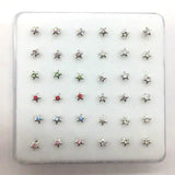 36pcs/set 925 Sterling Silver Nose Studs Set