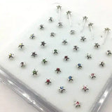 36pcs/set 925 Sterling Silver Nose Studs Set