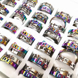 Romantic Love Couples Ring Wedding Engagement Rings Stainless Steel