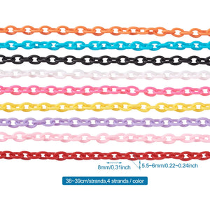 Colorful Plastic Cable Chains Link for Necklace Bracelet DIY