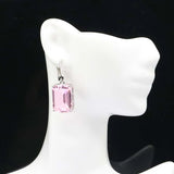 Golden Citrine Pink Kunzite CZ 925 Silver Earrings