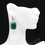 Real Ruby Emerald CZ 925 Silver Earrings
