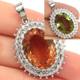 Gorgeous Zultanite CZ Silver Pendant 7.4g Woman's Gift