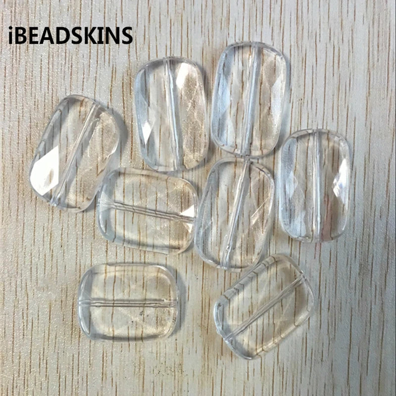 Acrylic Clear Ellipse Faceted Beads 83pcs Lot Jewelry Necklace Making