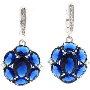 Green Peridot Tanzanite Tourmaline Earrings in 925 Silver
