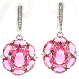 Green Peridot Tanzanite Tourmaline Earrings in 925 Silver