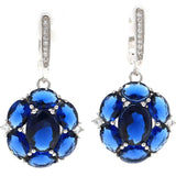 Green Peridot Tanzanite Tourmaline Earrings in 925 Silver