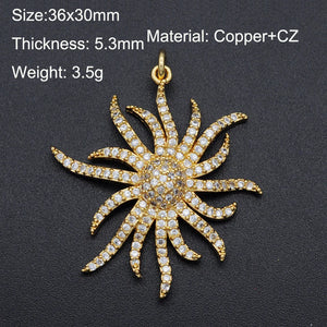 316 CZ Zircon Sun Charm Pendant Top Jewellery Accessories