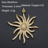 316 CZ Zircon Sun Charm Pendant Top Jewellery Accessories