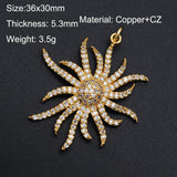 316 CZ Zircon Sun Charm Pendant Top Jewellery Accessories