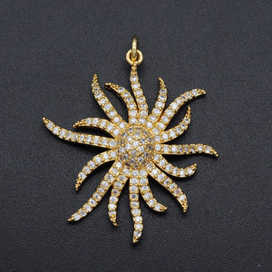 316 CZ Zircon Sun Charm Pendant Top Jewellery Accessories