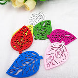 30pcs Mixed Hollow Leaf Wooden Pendant Charm Beads Necklace DIY Accessory