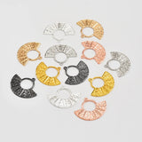 Hollow Fan-shaped Embossed Necklace Earrings Charms