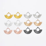 Hollow Fan-shaped Embossed Necklace Earrings Charms