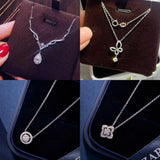 925 Silver Chocker Necklace AAAAA Zircon Wedding Pendants