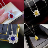925 Silver Chocker Necklace AAAAA Zircon Wedding Pendants