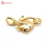 8PCS 25x19MM 24K Brass Flower Charms Pendants for Jewelry Making