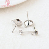 20PCS 4MM-10MM 24K Brass Round Half Pins Stud Earrings DIY Jewelry Findings