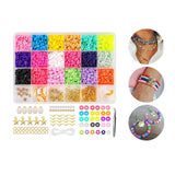 3712Pcs Colorful Polymer Clay Spacer Beads Kit for Jewellery Making