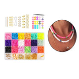 3712Pcs Colorful Polymer Clay Spacer Beads Kit for Jewellery Making