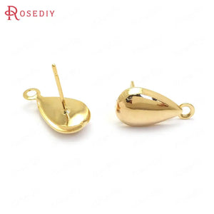 20PCS 17x9MM 24K Brass Drop Earrings