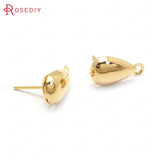20PCS 17x9MM 24K Brass Drop Earrings