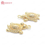 10PCS 15x9MM 24K Brass Tortoise Charms Pendants