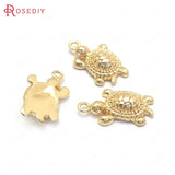 10PCS 15x9MM 24K Brass Tortoise Charms Pendants