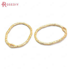 10PCS 27x20MM 24K Brass Oval Earrings Connect Charms Pendants