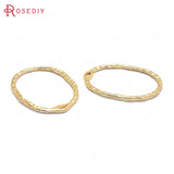 10PCS 27x20MM 24K Brass Oval Earrings Connect Charms Pendants