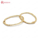 10PCS 27x20MM 24K Brass Oval Earrings Connect Charms Pendants
