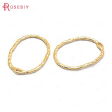10PCS 27x20MM 24K Brass Oval Earrings Connect Charms Pendants