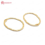 10PCS 27x20MM 24K Brass Oval Earrings Connect Charms Pendants