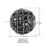 6PCS Brass Zircon Ball Spacer Beads Bracelets Jewelry Making DIY Supplies