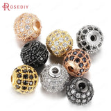 6PCS Brass Zircon Ball Spacer Beads Bracelets Jewelry Making DIY Supplies