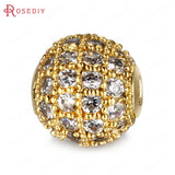 6PCS Brass Zircon Ball Spacer Beads Bracelets Jewelry Making DIY Supplies