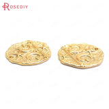 6PCS 19x19MM 24K Brass Moon and Star Charms Pendants