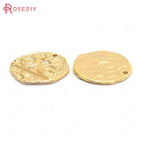 6PCS 19x19MM 24K Brass Moon and Star Charms Pendants