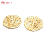 6PCS 19x19MM 24K Brass Moon and Star Charms Pendants