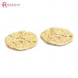 6PCS 19x19MM 24K Brass Moon and Star Charms Pendants