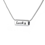 925 Sterling Silver Snake Chain Lucky Cylinder Necklace Women Wedding Jewelry