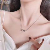 925 Sterling Silver Snake Chain Lucky Cylinder Necklace Women Wedding Jewelry