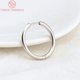 6PCS 12MM 30MM Stainless Steel Round Earring Hoop Clasps