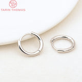 6PCS 12MM 30MM Stainless Steel Round Earring Hoop Clasps