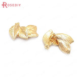 10PCS 16x8MM 24K Brass Tree Leaf Leaves Charms Pendants DIY Jewelry Making