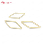 50PCS 7x14MM 14x23MM Brass Rhombus Closed Rings 1MM Height