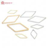 50PCS 7x14MM 14x23MM Brass Rhombus Closed Rings 1MM Height