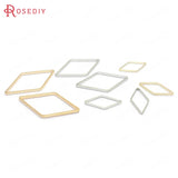 50PCS 7x14MM 14x23MM Brass Rhombus Closed Rings 1MM Height