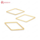 50PCS 7x14MM 14x23MM Brass Rhombus Closed Rings 1MM Height