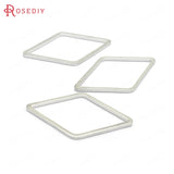 50PCS 7x14MM 14x23MM Brass Rhombus Closed Rings 1MM Height